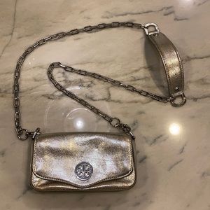 Tory Burch silver crossbody bag